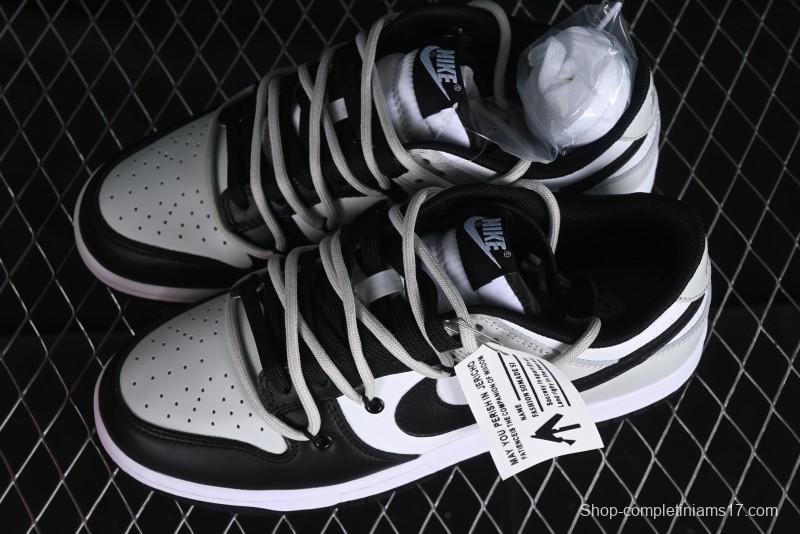 Nike Dunk Low Letter Panda Black Grey High Street Deconstructed SB Strap Low-top Casual Skate Shoes - CW1590-100