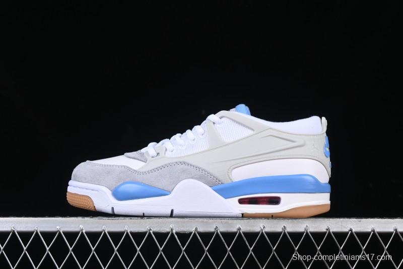 Nike Air Jordan 4 Remastered Retro Sneakers in White Blue - FQ7939-104