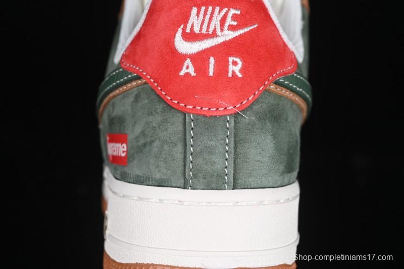 Nike Air Force 1 '07 Low Supreme Year of the Snake Limited Edition Green Brown Double Swoosh Casual Sneakers - DM6688-025