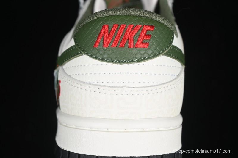 Nike SB Dunk Low UN Collaboration Year of the Snake Limited Edition Green Snake Swoosh Anniversary Custom Low-Top Casual Sneakers - DJ2024-070