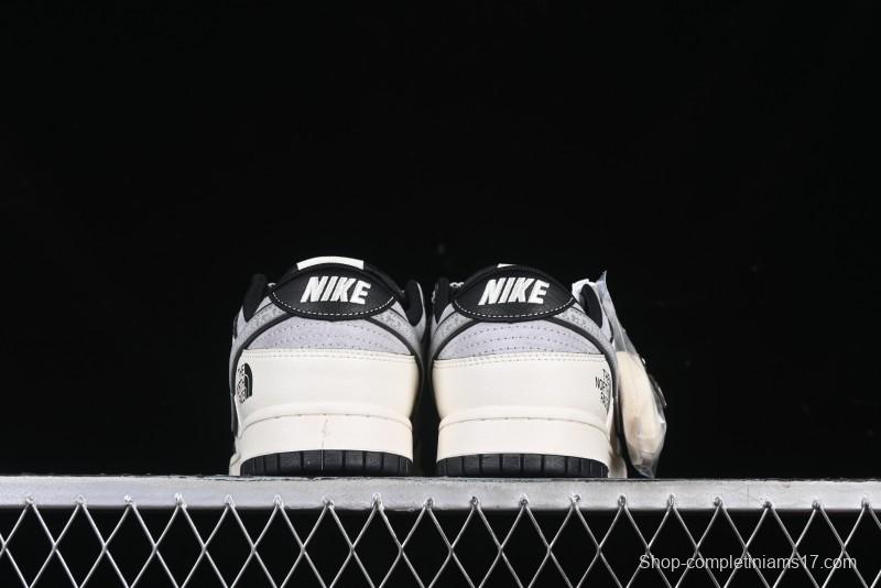 Nike SB Dunk Low The North Face x CDG Triple Collaboration Black Letter Grey Swoosh Anniversary Custom Low-Top Casual Skate Shoes - DM6868-029