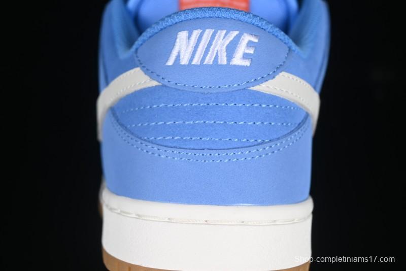 Nike SB Dunk Low Pro ISO Skateboarding Shoes in University Blue with White Swoosh - FJ1674-401