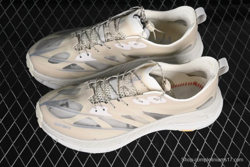 HOKA ONE ONE Satisfy Running Mafate Trail Low-Cut Cushioned Outdoor Hiking Shoes - 1157050 BONE