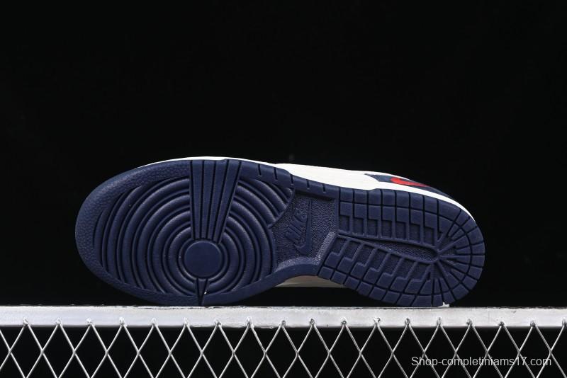 Nike SB Dunk Low Supreme Collaboration - Two-Tone White Swoosh Anniversary Customized Low-Top Casual Skate Shoes - DJ2024-045