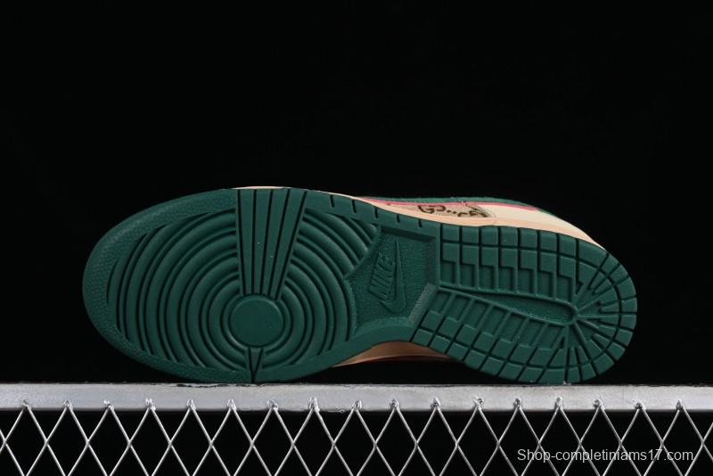 Nike SB Dunk Low Gucci Collaboration - Anniversary High-End Customized Low-Top Casual Sneakers - DQ1098-357