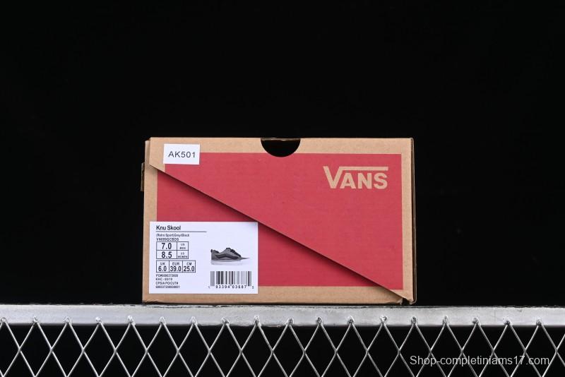 Vans Knu Skool Low-Top Retro Casual Vulcanized Sneakers in Grey Black - VN0009QCBDS