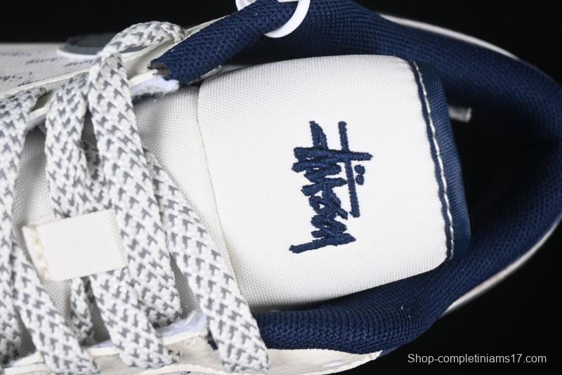 Nike Air Jordan 1 Low Stussy Collaboration - Grey Swoosh Retro Basketball Shoes - XS6086-001