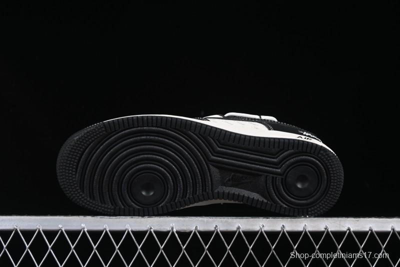 Nike Air Force 1 '07 Low Stussy Collaboration Black White Lace-Up Low-Top Casual Sneakers - SJ1198-108