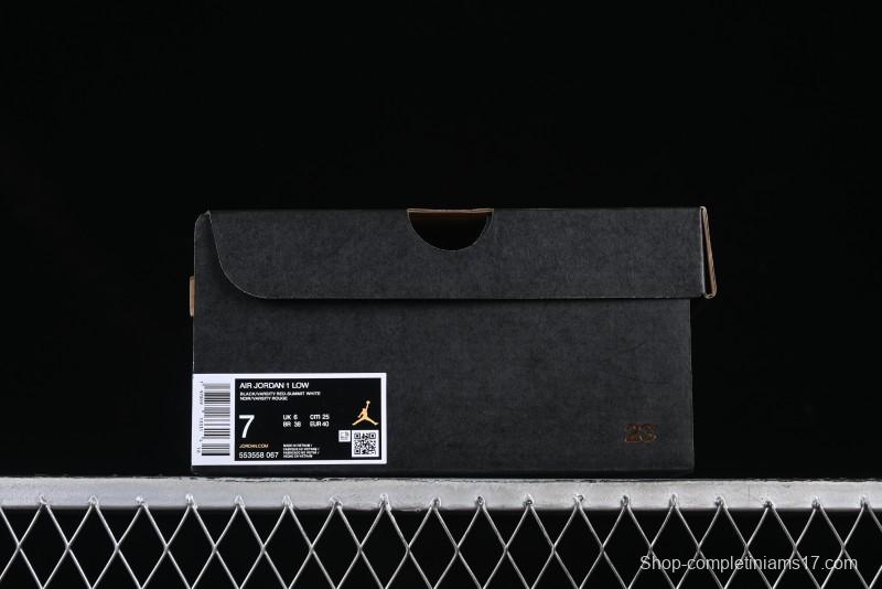 Nike Air Jordan 1 Low AJ1 Red Black Low Top Casual Sneakers - 553558-067