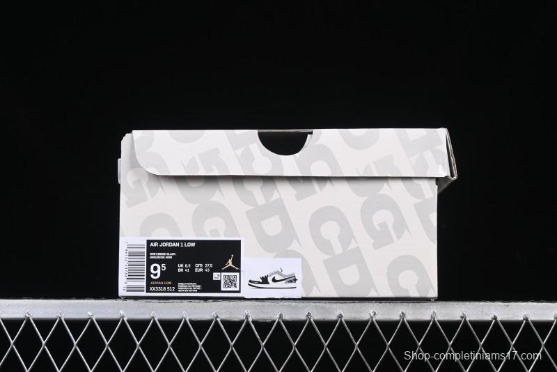 Nike Air Jordan 1 Low AJ1 The North Face Collaboration - Grey Black Toe Retro Basketball Shoes - XX3318-512