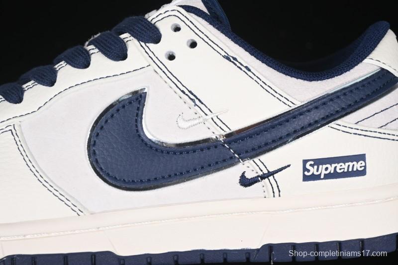Nike SB Dunk Low Supreme Collaboration - Light Blue Double Swoosh Anniversary Custom Low-Top Casual Skate Shoes - XX3168-301