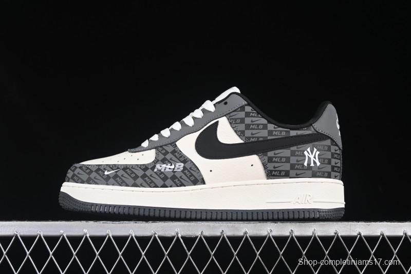 Nike Air Force 1 '07 Low MLB Collaboration Dark Checkered Beige Low-Top Casual Sneakers - DF0188-038