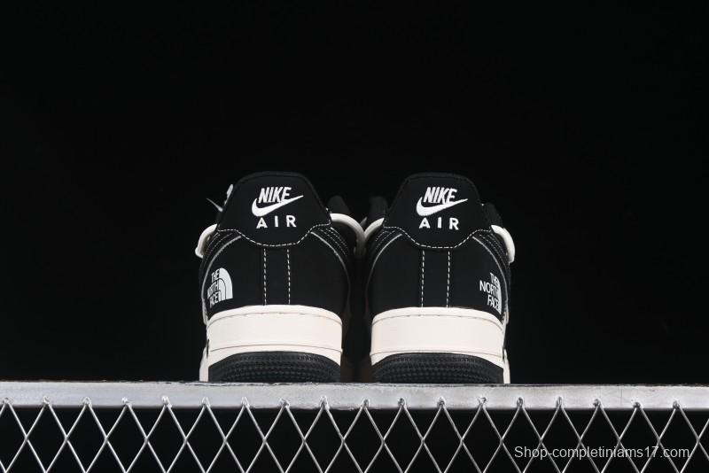 Nike Air Force 1 '07 Low The North Face Collaboration Suede Black Drawstring Casual Sneakers - SJ1198-101