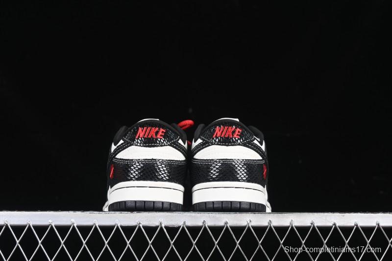 Nike SB Dunk Low UN Collaboration Year of the Snake Limited Edition Dual-Tone Black Snake Anniversary Custom Low-Top Casual Skate Shoes - AG3702-853