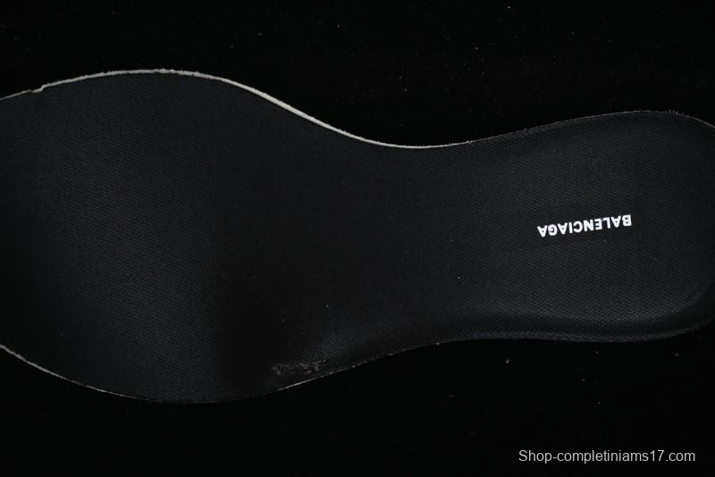 Balenciaga Monday Leather Round Toe Lace-Up Low-Top Lifestyle Sneakers - WDTSC9110