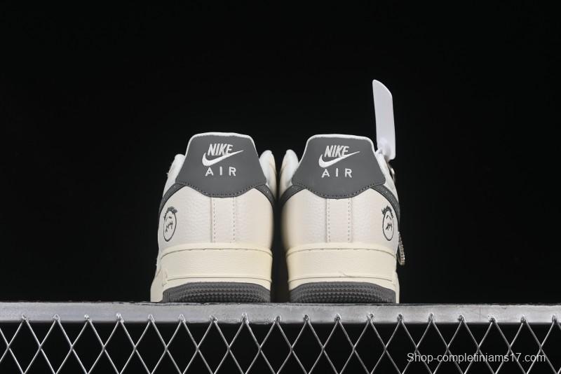 Nike Air Force 1 '07 Low Casual Sneakers in Light Grey with Custom Hardware - DF0188-036