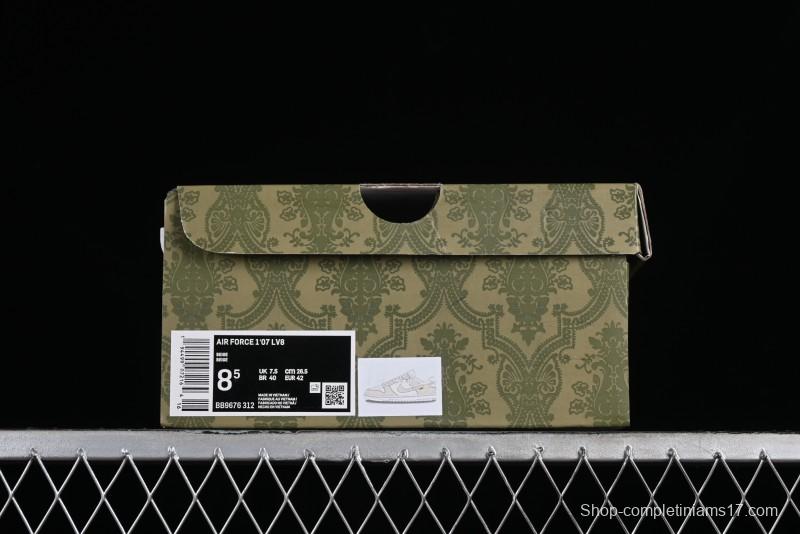 Nike SB Dunk Low Gucci Collaboration - Silver White Pattern Anniversary High-End Custom Low-Top Casual Sneakers BB9676-312