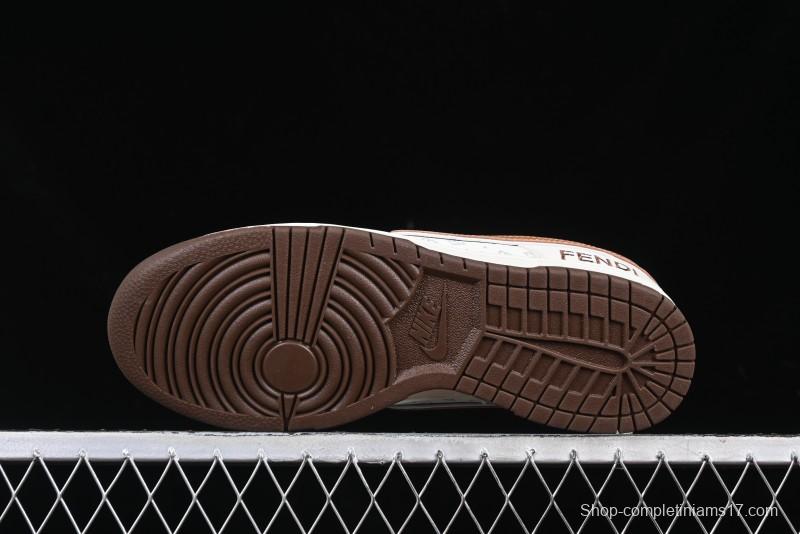 Nike SB Dunk Low Fendi Collaboration Anniversary High-End Custom Low-Top Casual Skate Shoes - DJ2024-057
