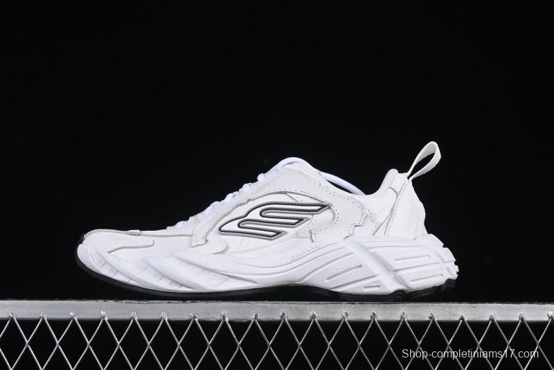 Balenciaga Monday Leather Round Toe Lace-Up Low-Top Lifestyle Sneakers - WDTSC9110