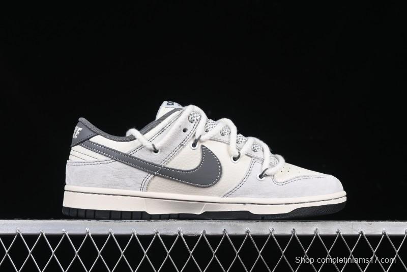 Nike SB Dunk Low The North Face x Supreme Collaboration Light Gray Hook Anniversary Custom Low-Top Casual Skate Shoes - YX5066-230