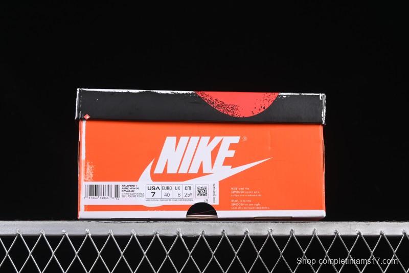 Nike Air Jordan 1 High OG "UNC Reimagined" Retro Basketball Shoes with Cracked Leather and Vintage Midsole - DZ5485-402