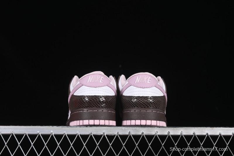 Nike Dunk Low Retro Sneakers in Grey Purple Snakeskin Leather - HV6932-299