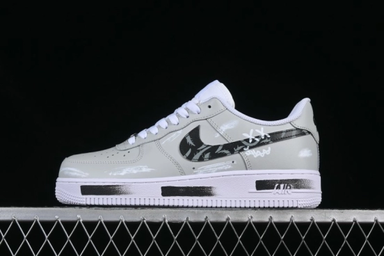 Nike Air Force 1 '07 Low Shadow Knight Grey White Black Casual Sneakers - CW2288-111