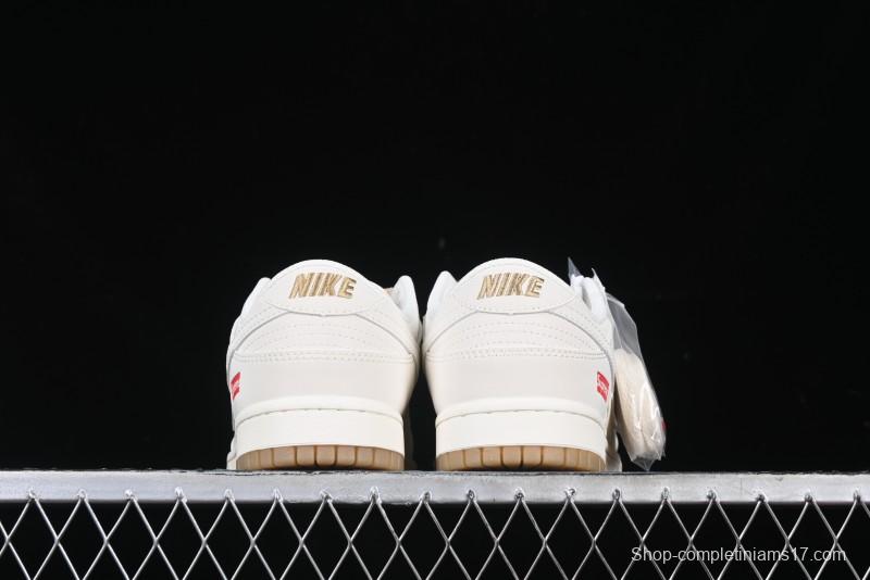 Nike SB Dunk Low Supreme Collaboration Two-Tone Khaki Anniversary High-End Custom Low-Top Casual Skate Shoes - BB8675-111