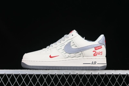 Nike Air Force 1 '07 Low Supreme Snake Year Limited Edition Silver Swoosh Low-Top Casual Sneakers - XS1958-503