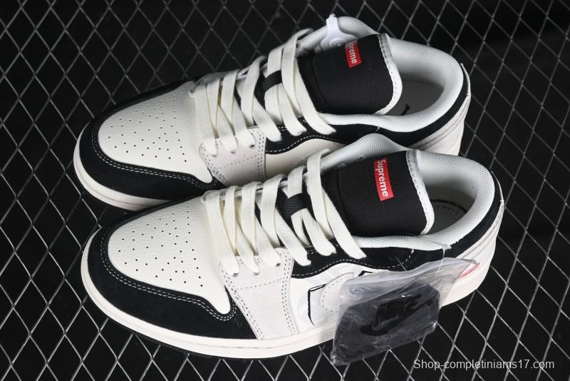 Nike Air Jordan 1 Low Supreme Collaboration Spider Custom High-End Retro Basketball Shoes - XS6086-007