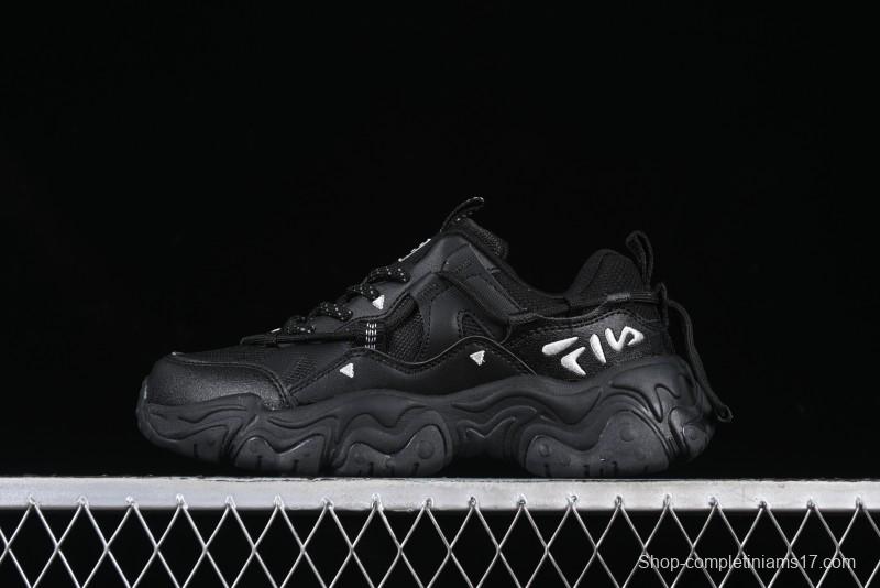 Fila Fusion Retro Mars Running Shoes with Lace-Up Design and Cushioned Sole - F12W422103FBK