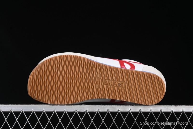 Loewe Ballet Runner 2.0 Sneakers Retro Style Low-Profile Casual Sports Shoes with Asymmetric Toe Design - White Blub