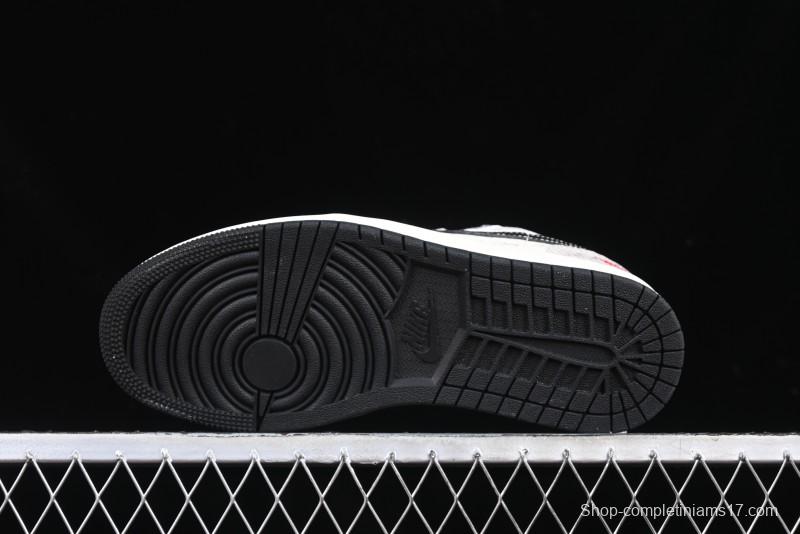 Nike Air Jordan 1 Low AJ1 Stussy Snake Year Limited Edition Purple Snake Grain High-End Custom Retro Basketball Shoes - FC1688-201