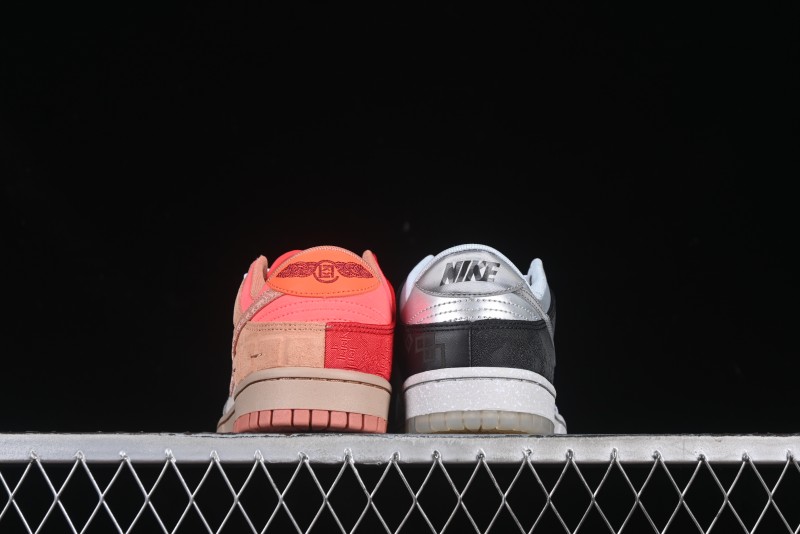 Nike Clot x Dunk Low SB 'What The' Casual Sneakers with Silk, Terracotta, and Holographic Elements - FN0316-999