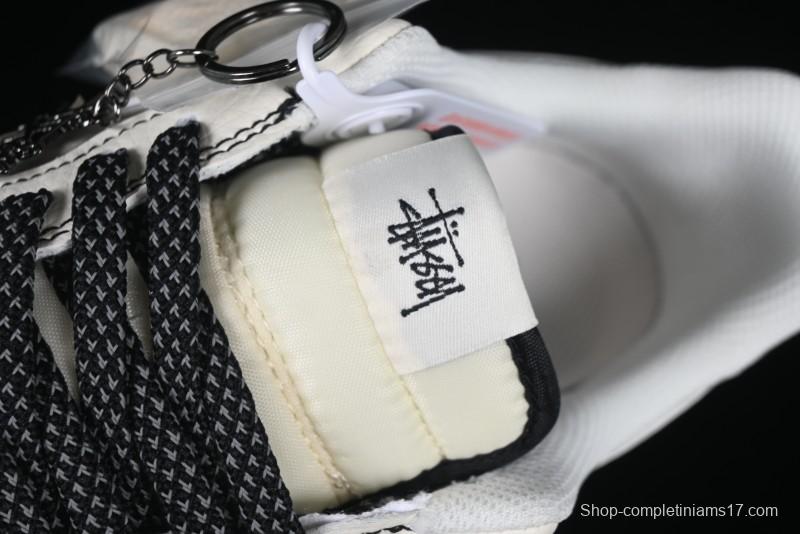 Nike Air Force 1 '07 Low Stussy Collaboration Beige Black Floral Swoosh Casual Sneakers - HH7518-040