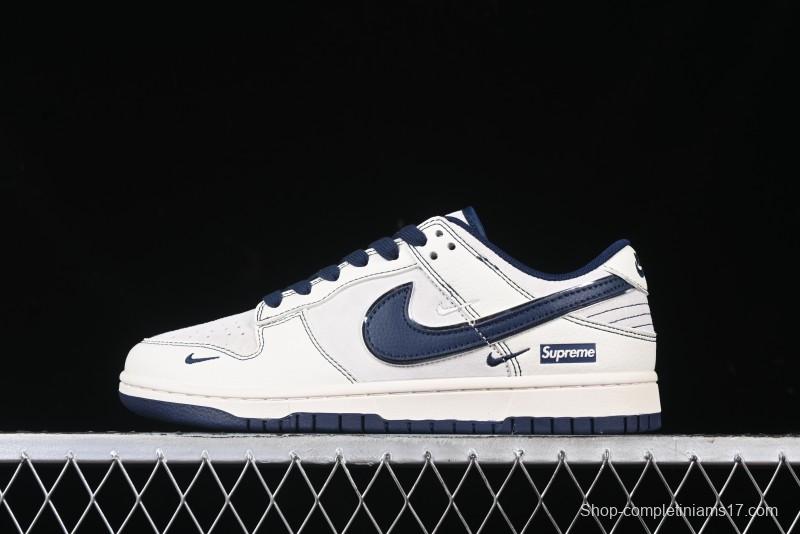 Nike SB Dunk Low Supreme Collaboration - Light Blue Double Swoosh Anniversary Custom Low-Top Casual Skate Shoes - XX3168-301