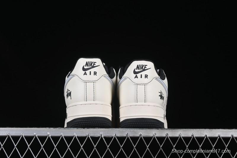 Nike Air Force 1 '07 Low Stussy Collaboration Embroidered Mini Swoosh Casual Sneakers - XZ6188-630