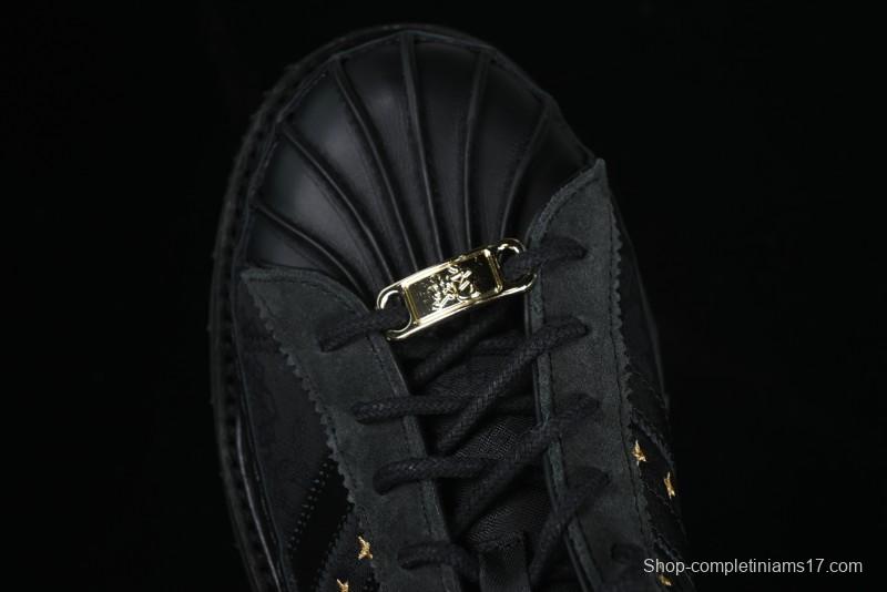 Adidas Superstar JR5114 Clot Collaboration Shell Toe Skate Shoes with Perforated Leather Upper - JR5114