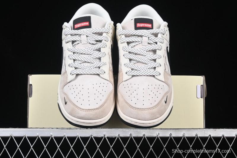 Nike SB Dunk Low Supreme Collaboration - Beige Brown Anniversary High-End Custom Low-Top Casual Skate Shoes - XS1086-003