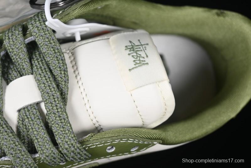 Nike Travis Scott x Fragment Design x Air Jordan 1 Low OG SP AJ1 Stussy Collaboration Bamboo Green Low-Top Casual Sneakers - BB1199-201