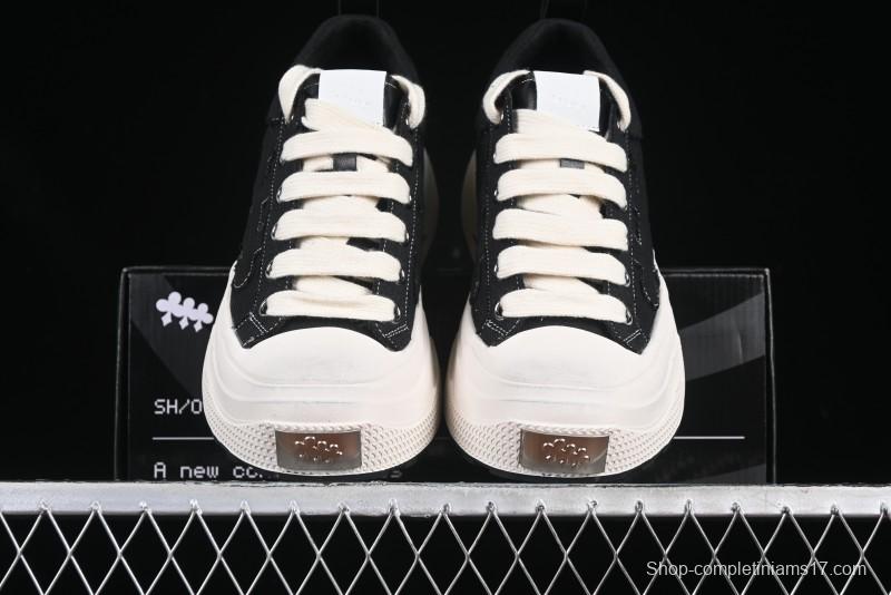 Shoot Brand Resonance Black Plum Retro Comfort Leather Anti-Slip Elevated Low-Top Casual Skate Shoes - AJD4