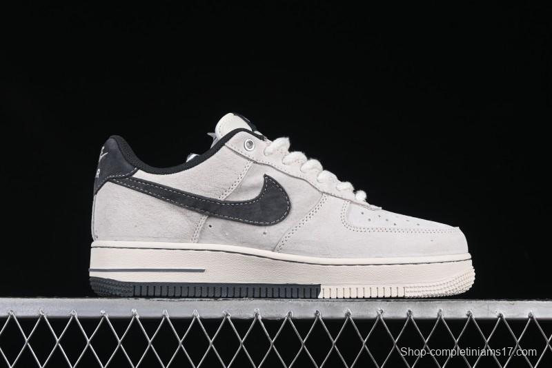 Nike Air Force 1 '07 Low Champion Collaboration Dual-Tone Grey Swoosh Triple Mini Swoosh Low-Top Casual Sneakers - SJ6698-022