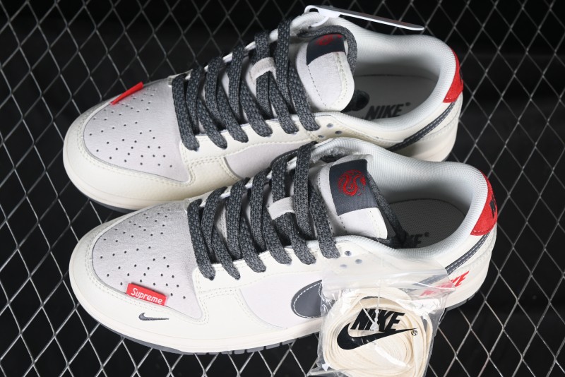 Nike SB Dunk Low Supreme Collaboration Anniversary Custom Low-Top Casual Sneakers - FC1688-205