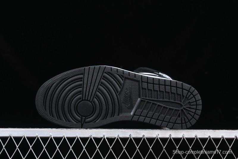 Nike Air Jordan 1 Mid AJ1 Basketball Shoes in Black White Gray - DQ8426-010