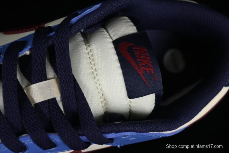 Nike Dunk Low SB Skateboarding Shoes in White Blue Red Colorway - FV8119-161