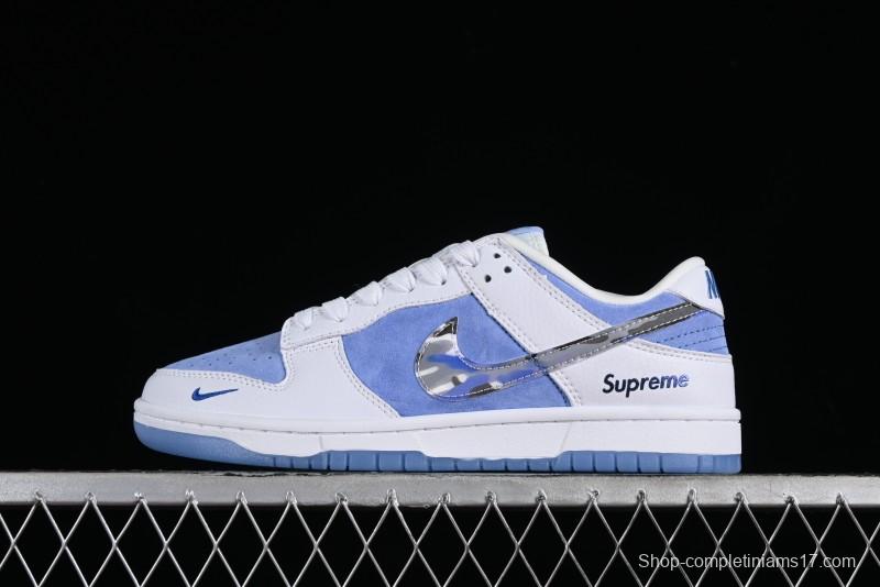 Supreme x Nike SB Dunk Low Royal Blue Anniversary High-End Custom Casual Skate Shoes - JH8039-936