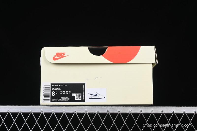 Nike Air Force 1 '07 Low Stussy Collaboration - Navy Blue & Off-White Low-Top Casual Sneakers - XZ3328-568