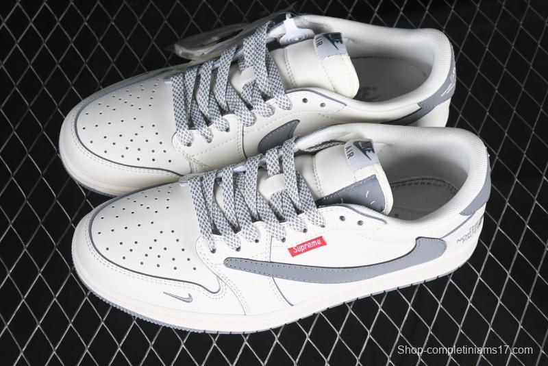 Nike Travis Scott x Fragment Design x Air Jordan 1 Low OG SP AJ1 Retro Sneakers with Unique Collaboration Details - XZ5158-002