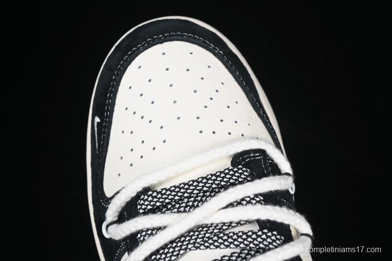 Nike SB Dunk Low The North Face x Supreme Anniversary Edition Customized Lace-Up Black White Black Swoosh Casual Skate Shoes - YX5066-227