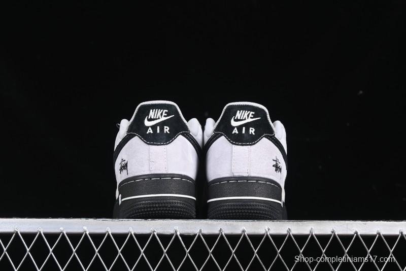 Nike Air Force 1 '07 Low Stussy Collaboration All Black Low-Top Casual Sneakers - XZ6188-195